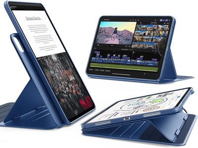 ESR Genuine  for iPad Pro 13 Inch Case (M5/M4) 2025/2024, Rotating Case Blue