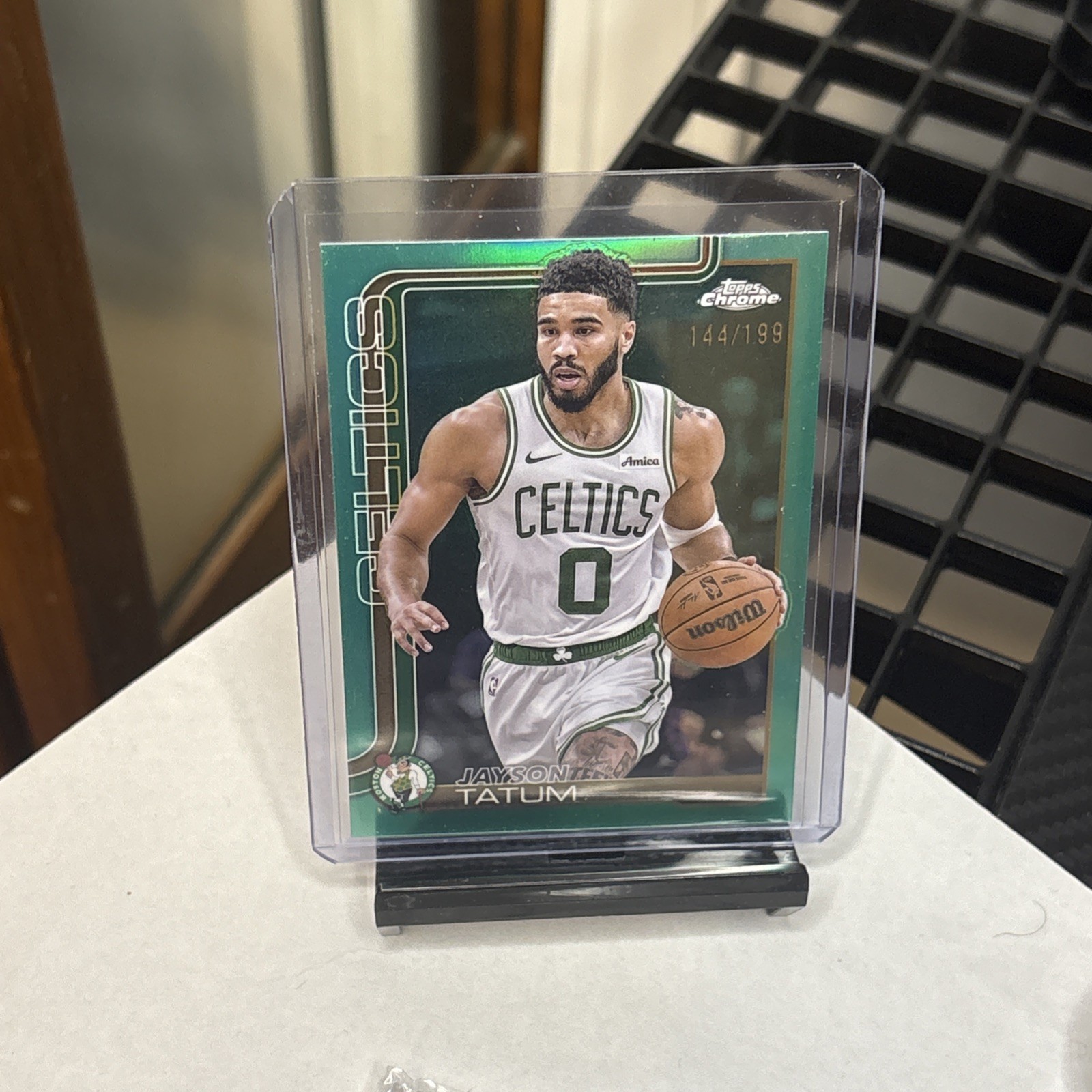 Jayson Tatum 2025-26 Topps Chrome Basketball Aqua Refractor /199 #49