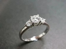 3CT Round-Cut Moissanite Solitaire Engagement Ring 14K White Gold Plated