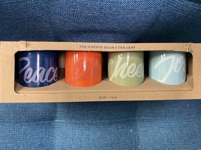 The Coffee Bean & Tea Leaf Espresso Demitasse Set (Joy, Cheer, Love, Peace) NEW
