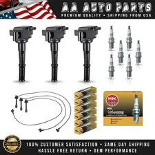 3 Ignition Coil & Wireset & 6 NGK Platinum Spark Plug for Toyota 4Runner Tacoma