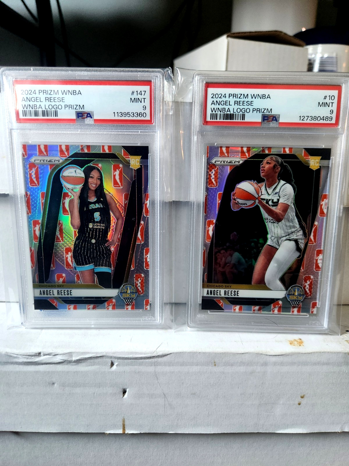 2024 PANINI PRIZM WNBA ANGEL REESE #10  #147 WNBA LOGO PRIZM (RC) PSA 9 view 3