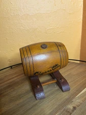 Vintage Shelby Lock Joint Wooden Barrel Cigarette Dispenser