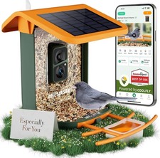 Smart Bird Feeder W/ Camera, Solar Powered, Free AI Identify Auto Video 32GB SD