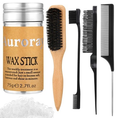 Boar Bristle Slick Back Hair Brush Comb with Wide Black