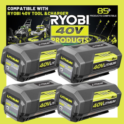 1-4x 40V 6.0/8.0AH Battery For Ryobi 40V OP4050 OP40602 OP40261 Lithium Battery