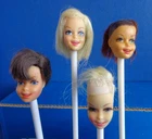 4 VINTAGE MOD CASEY DOLL HEADS ONLY FOR REPAIR- BARBIE FAMILY- 1960s MATTEL