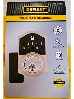 Defiant Electronic Deadbolt Keypad Door Lock Satin Nickel  New **FREE SHIPPING**