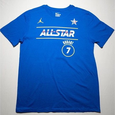 Nike Jordan NBA All-Star Durant #7 Blue T-Shirt Mens Large Athletic Cut 2021