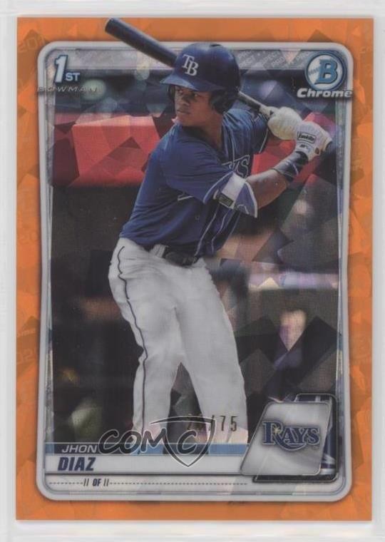 2020 Bowman Chrome Sapphire Edition Orange 21/75 Jhon Diaz #BCP-30 09if