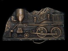 UC11149 NOS VINTAGE 1977 STEAM ENGINE TRAIN COMMEMORATIVE BELT BUCKLE