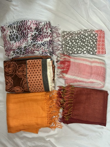 EILEEN FISHER & gemischte Marken Schal Konvolut 6 verschiedene Größen und Prints