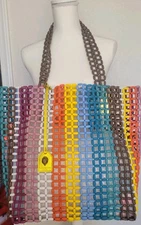KURT GEIGER LONDON Multi-Colored  BEADED KENSINGTON SHOPPER BAG NEW With Tags
