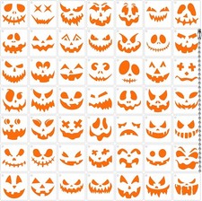 50 Pcs Halloween Pumpkins Carving Stencils Reusable Drawing...