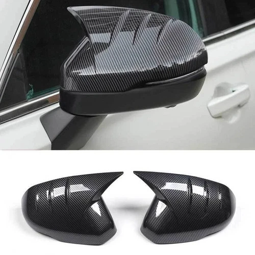 Fiber Rearview Mirror Lid Cover Trim For 23-25 Honda HR-V HRV Cap 2PCS C