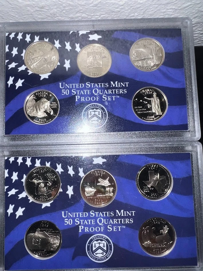 1999 - 2008 50 State Proof Quarter Set of 9 Slabs INCOMPLETE SEE PICS 45 COINS - Image 4 of 4