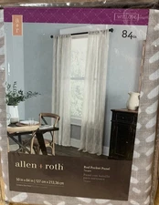 allen + roth 84-in Taupe Light Filtering Rod Pocket Single Curtain Panel