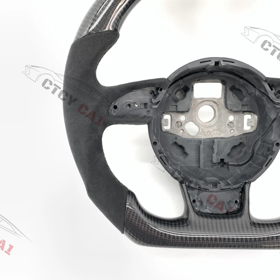 Volante de fibra de carbono personalizado para Audi A4 RS3 S4 A5 S5 B8.5 2012-2016 Foto 3 de 4