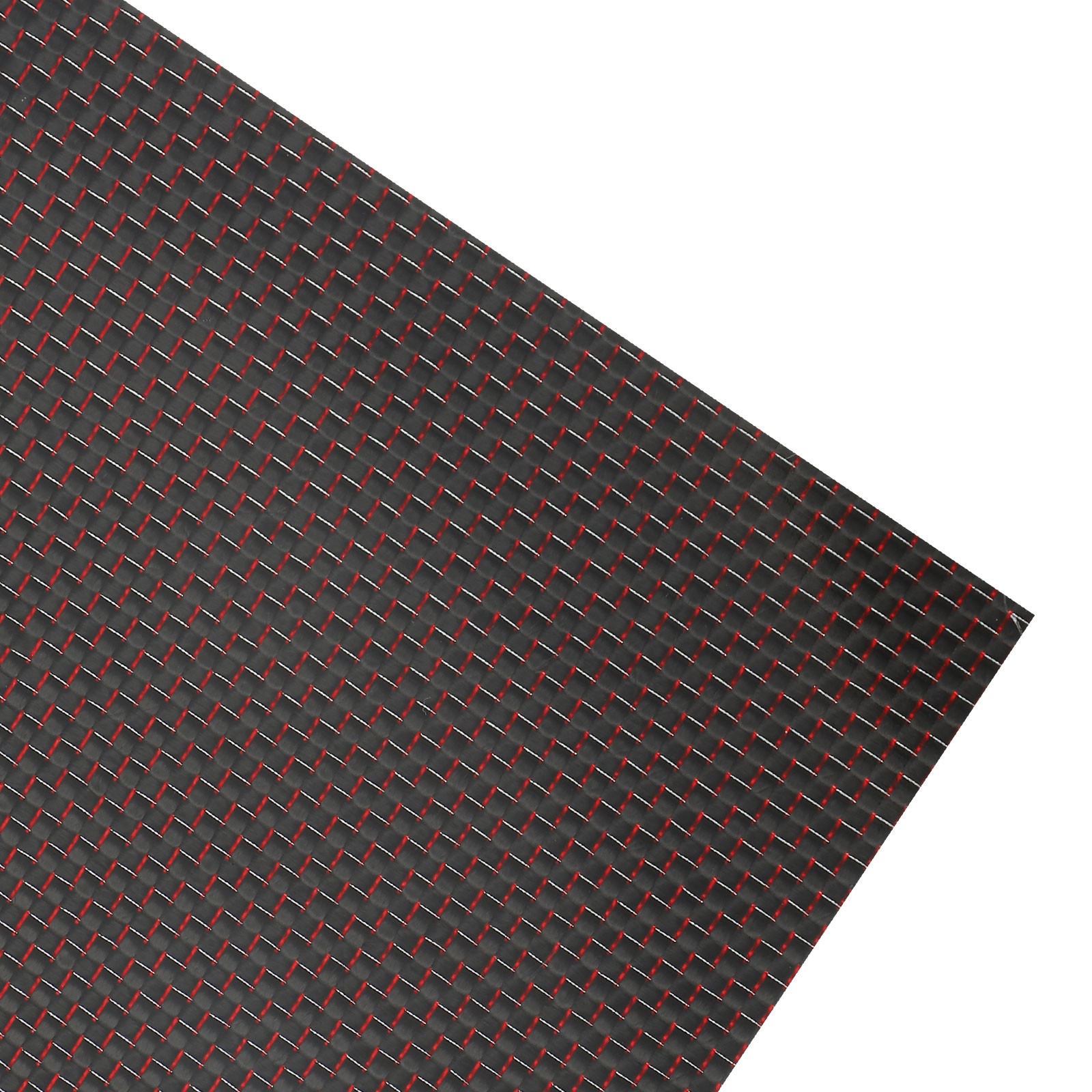 1 Pcs 3K Carbon Fiber Sheet 300x200x3mm Board with Red Metallic Threads