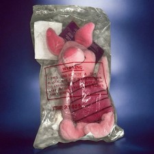 New Vintage Disney Store Winnie The Pooh Piglet 8" Bean Bag Plush Toy Sealed