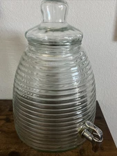 2.4 Gallon Single Restaurant Clear Glass Beverage Drink Beehive Shape Dispenser