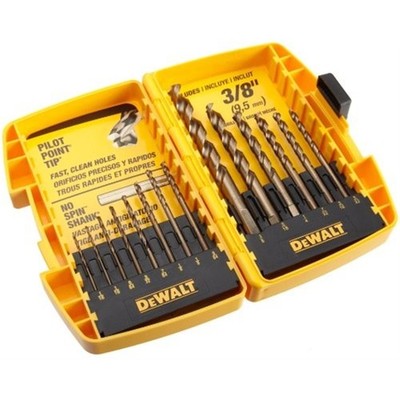 DeWalt Gold Ferrous Pilot-Point Twist Drill Bit Set, 14-Piece