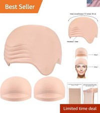 Durable 3-Pc Bald Caps for Adults: Latex  Nylon for Halloween  Cosplay Magic
