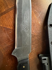 Hunting Fixed Blade Knife Stainless Steel Clip Point, Black Handle, Sheath