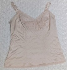 Vintage Lingerie 1980s Vanity Fair Polyester Satin/Lace Top Camisole Sz 34