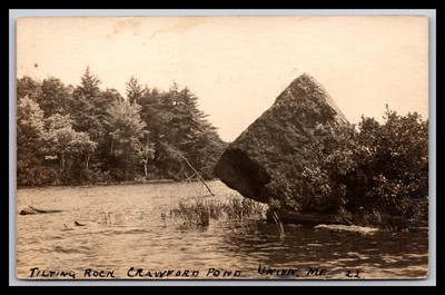 Post Card - TILTING ROCK CRAWFORD POND UNION, ME