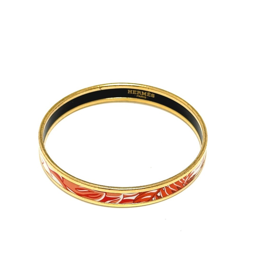 Hermes Emaille Pm Accessories Fashion Bracelet Cloisonne Bangle Metal Orange