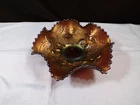 Vintage Northwood Amethyst Carnival Glass Fruits & Flowers Small Bowl 6" Wide