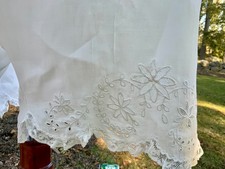 Antique Edwardian Split Drawers Bloomers White Cotton Lingerie Pants L/XL