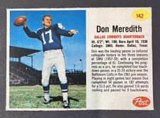 1962 Post Don Meredith #142 Cowboys QB Rookie NRMT SEE VIDEO!
