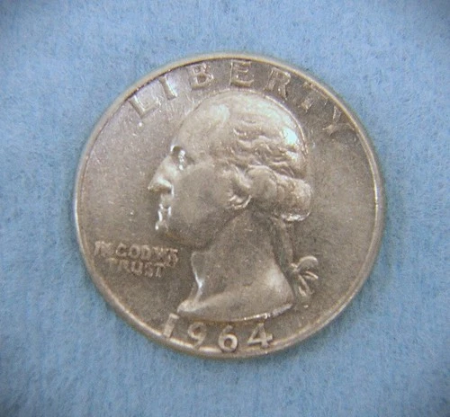 1964-P Washington Quarter, 90% Silver, EXTRA FINE CONDITION