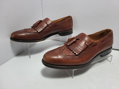 Allen Edmonds Colfax Wingtip Kiltie Tassel Brown Leather Loafers 12 AA EUC