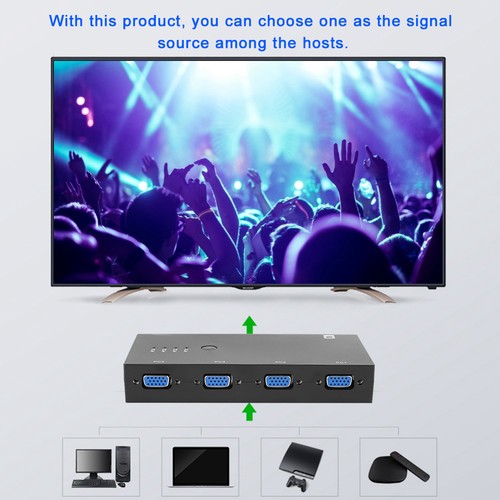 4 In 1 VGA Video Converter 500MHZ Bandwidth Adapter Black Home Equipme NEW - Afbeelding 4 van 11
