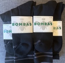 Bombas Men's Black Crew Socks Size XL Crew Calf Honeycomb Socks 5 Pairs NWT