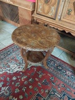 Rare Liberty & Co Antique Japanese Carved Wooden Side Table