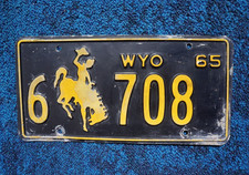 1965 Wyoming License Plate