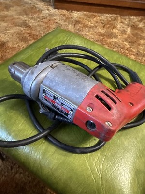 Vintage Milwaukee USA 1/4'' Corded Electric Drill W/Chuck Key - Tested