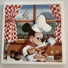 Vintage Walt Disney Chef Mickey Mouse Ceramic Tile Trivet by Orient