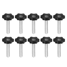 Clamping Screw Knob 31mm Dia Plum Hex Shaped Grips Knob M8 x 50mm Thread 10pcs