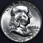 1956 50C FRANKLIN SILVER HALF DOLLAR KM# 199 Grade:  Choice BU A7153