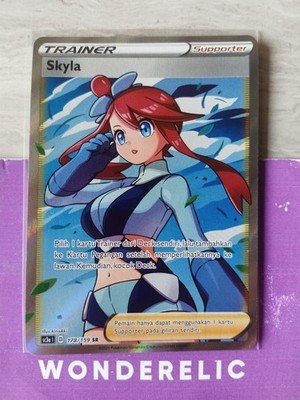 skyla pokemon card full art fake Custom Holographic PokeOricaSTCG style setup or your main portfolio Skyla sc3a 178/159 SR Full