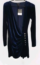 Topshop Dress Uk 6 In Navy Blue