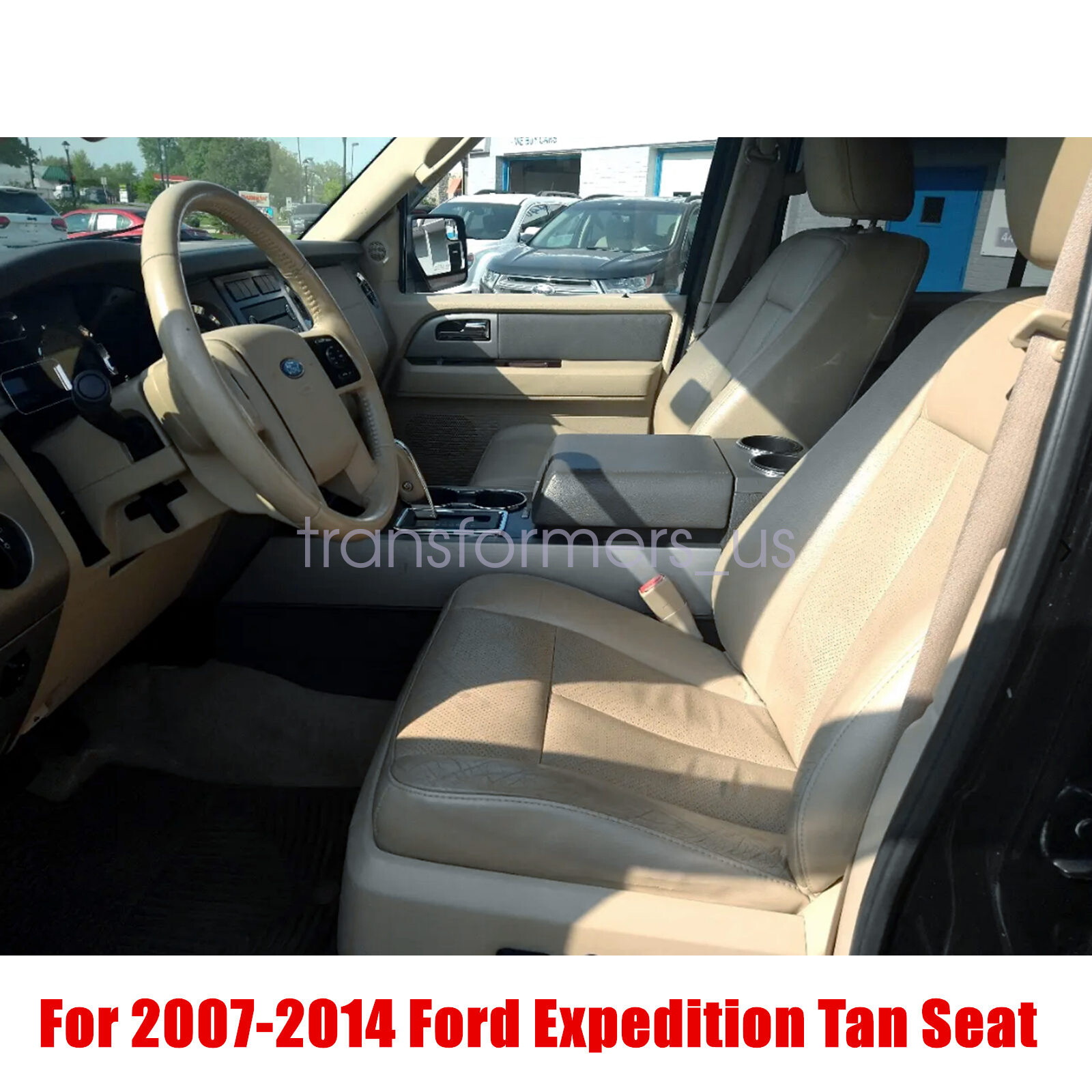 Fits 2007-2013 2014 Ford Expedition Driver Passenger Bottom-Top Seat Cover Tan