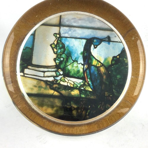 Vintage Paperweight Peacock Bird on Mansion Wall Modern Art Image Felt Backed - Picture 2 of 5
