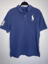Boys Ralph Lauren Big Pony Blue Polo Shirt XL 18 20