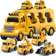 TEMI CONSTRUCTION TRUCK TOY CARRIER TRANSPORT VEHICLE AGES 3 TO 9 FRICTION POWER